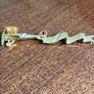 Airplane banner rhinestone vintage collectible pin